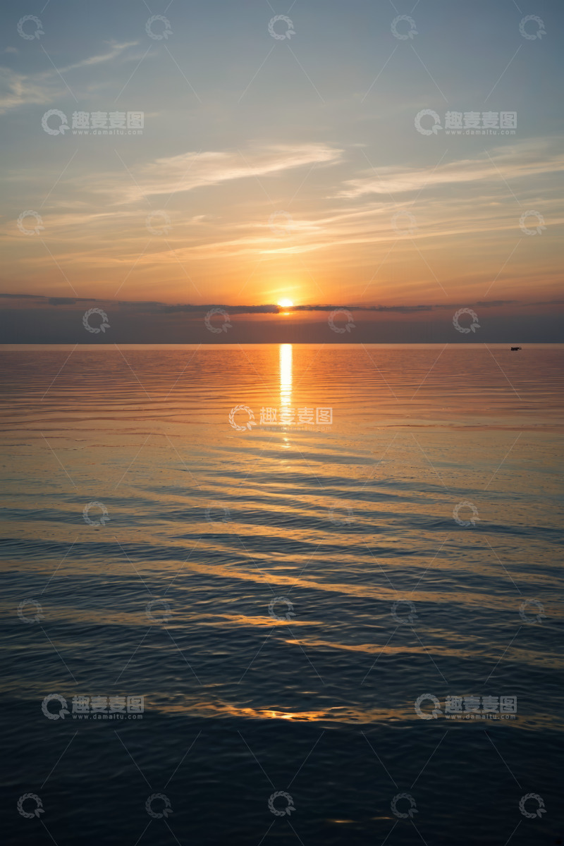 高清大图下载【趣麦麦图】海上日落全景