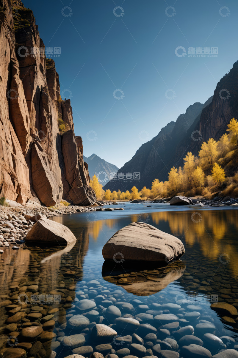 高清大图下载【趣麦麦图】山间河流与岩石自然风光