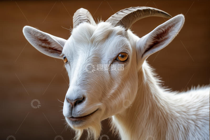 高清大图下载【趣麦麦图】白色山羊特写