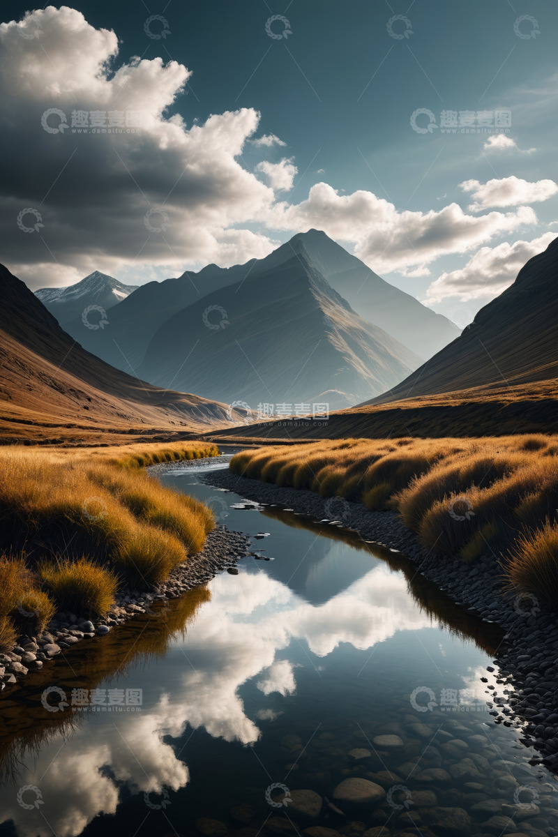 高清大图下载【趣麦麦图】山间河流自然风光