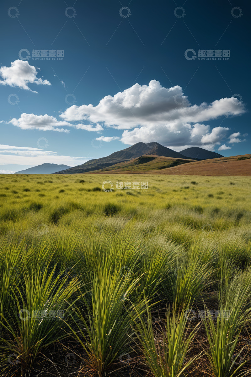 高清大图下载【趣麦麦图】草原山丘蓝天白云自然景观