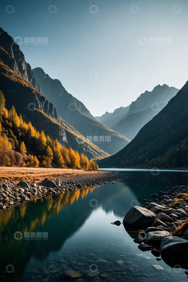 高清大图下载【趣麦麦图】山间湖泊自然风光