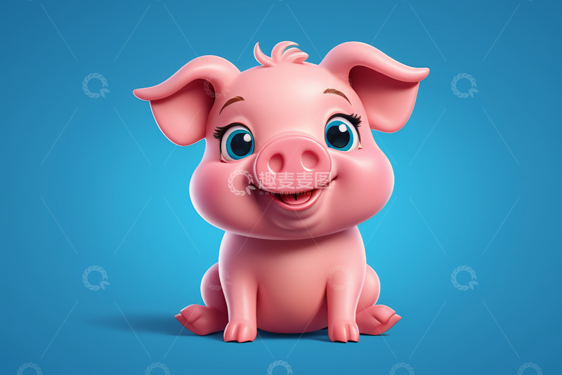 高清大图下载【趣麦麦图】可爱粉色卡通小猪形象