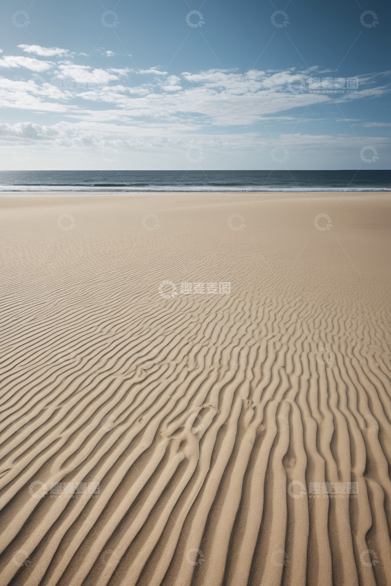 高清大图下载【趣麦麦图】空旷海滩与海洋风景