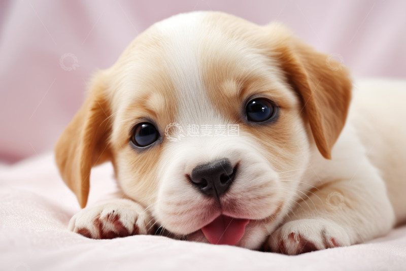 高清大图下载【趣麦麦图】趴着的可爱小狗特写