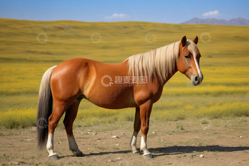 高清大图下载【趣麦麦图】草原上站立的骏马