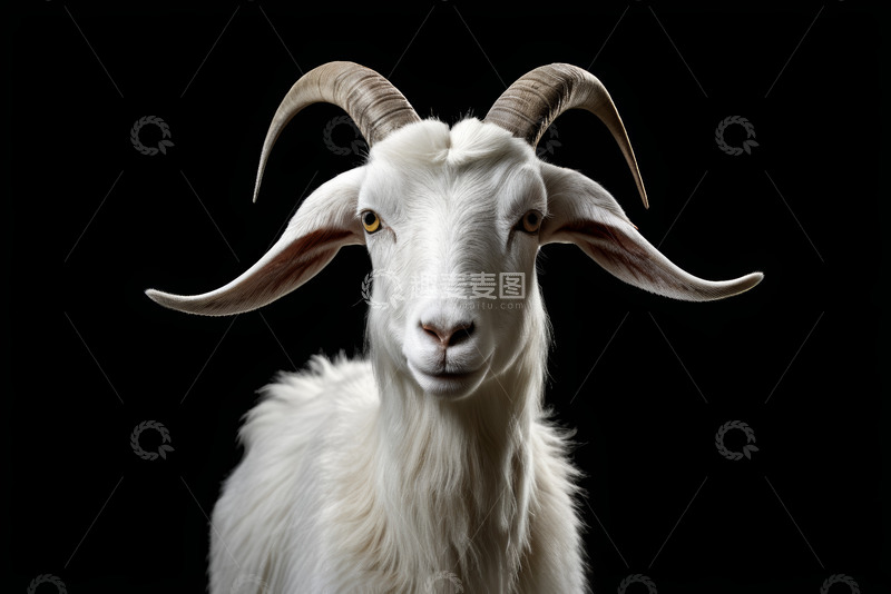 高清大图下载【趣麦麦图】白色山羊特写素材