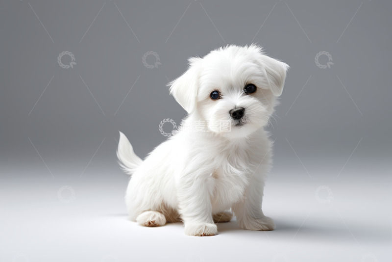 高清大图下载【趣麦麦图】白色小狗静态特写
