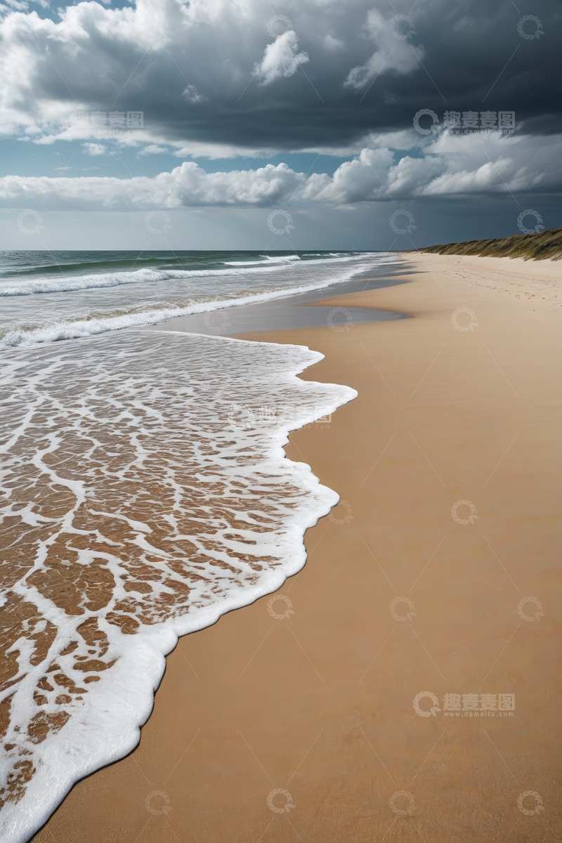 高清大图下载【趣麦麦图】海浪拍打沙滩自然风光