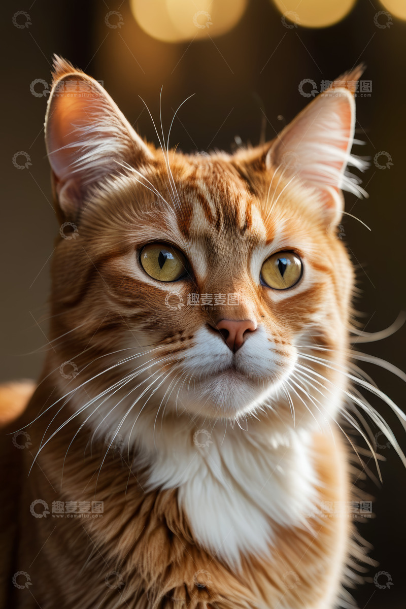 高清大图下载【趣麦麦图】橘色长毛猫特写