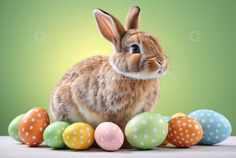 高清大图下载【趣麦麦图】复活节兔子与彩蛋