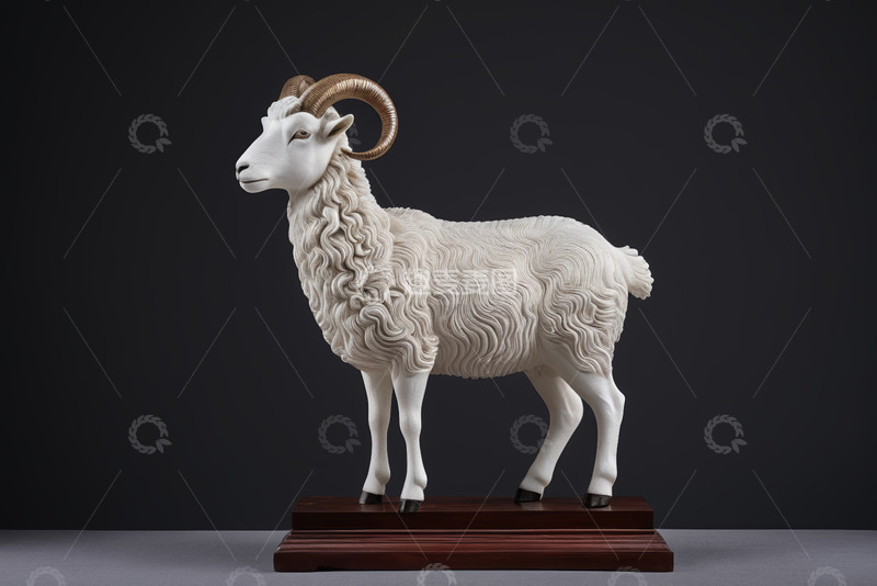 高清大图下载【趣麦麦图】羊形雕塑摆件特写