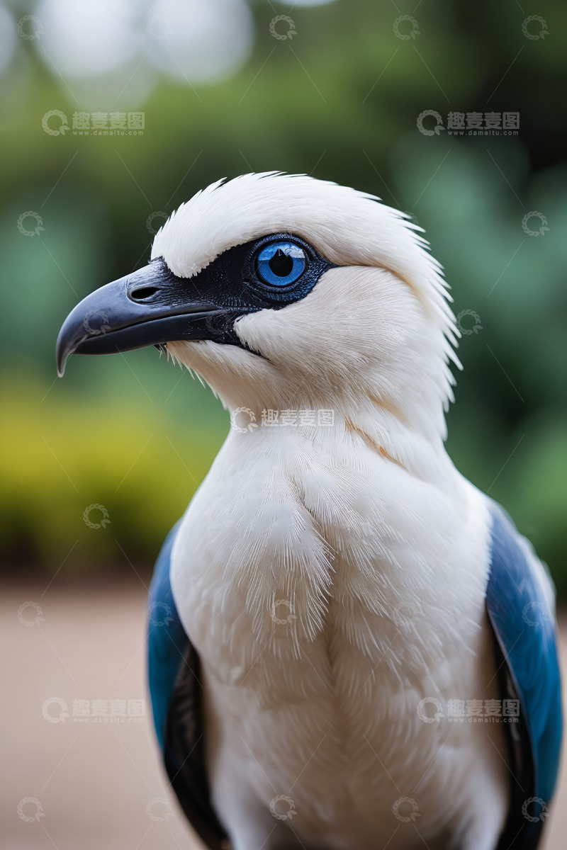 高清大图下载【趣麦麦图】蓝眼白羽鸟特写