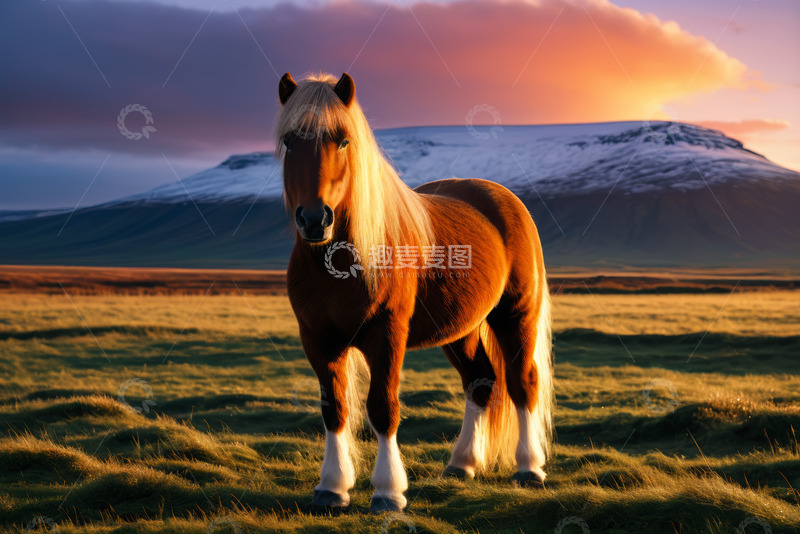 高清大图下载【趣麦麦图】草原上站立的骏马