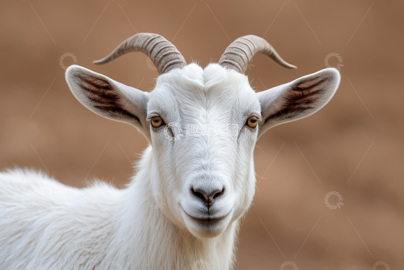 高清大图下载【趣麦麦图】白色山羊特写