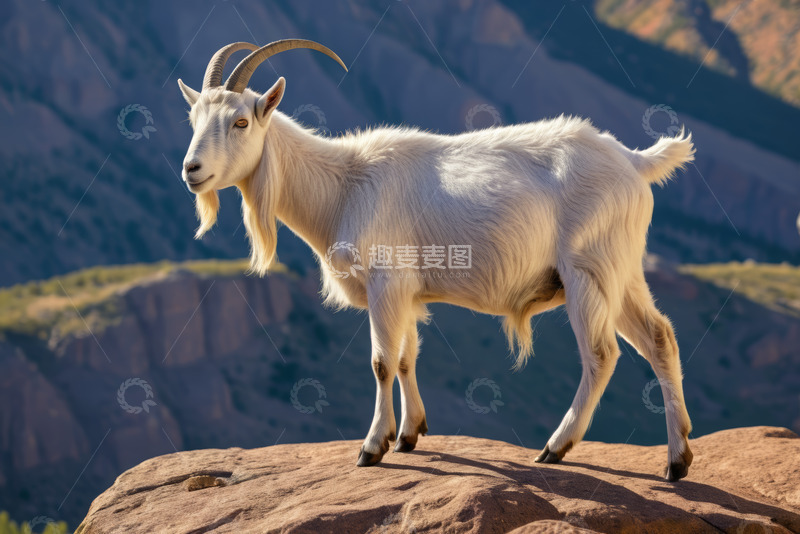 高清大图下载【趣麦麦图】岩石上站立的山羊