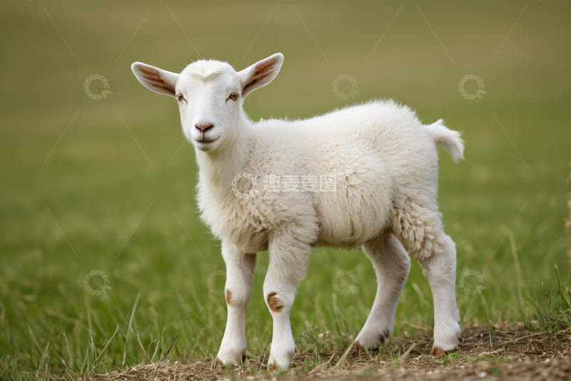 高清大图下载【趣麦麦图】草地上站立的小羊