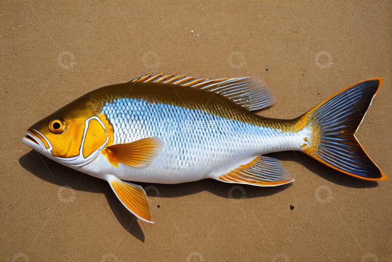 高清大图下载【趣麦麦图】沙滩上的彩色鱼