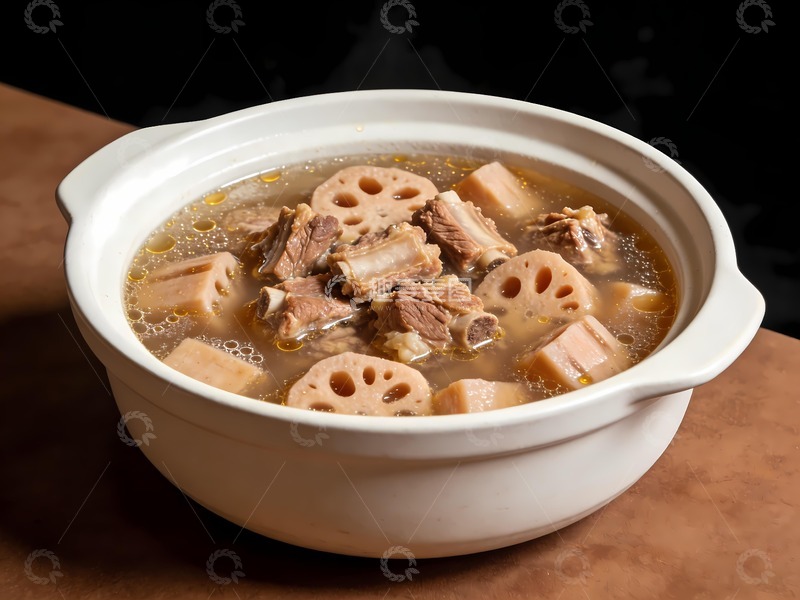 高清大图下载【趣麦麦图】排骨莲藕汤图片