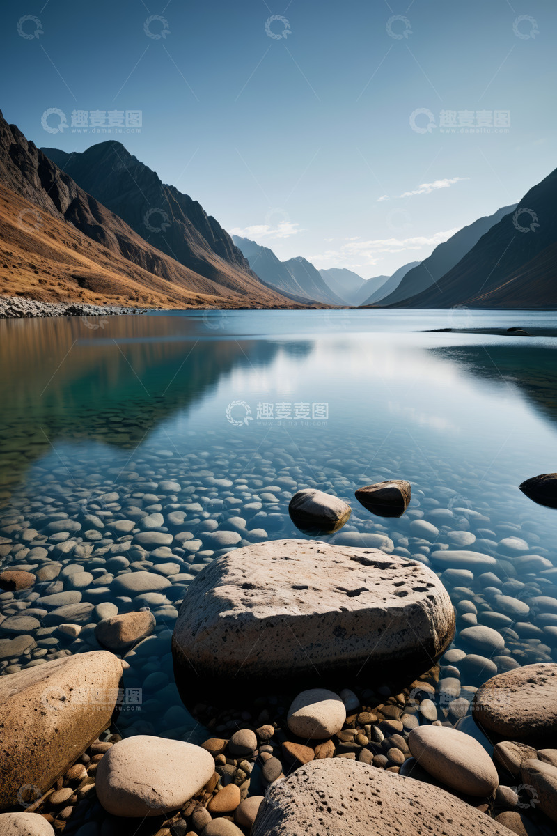 高清大图下载【趣麦麦图】静谧山间湖泊自然风光