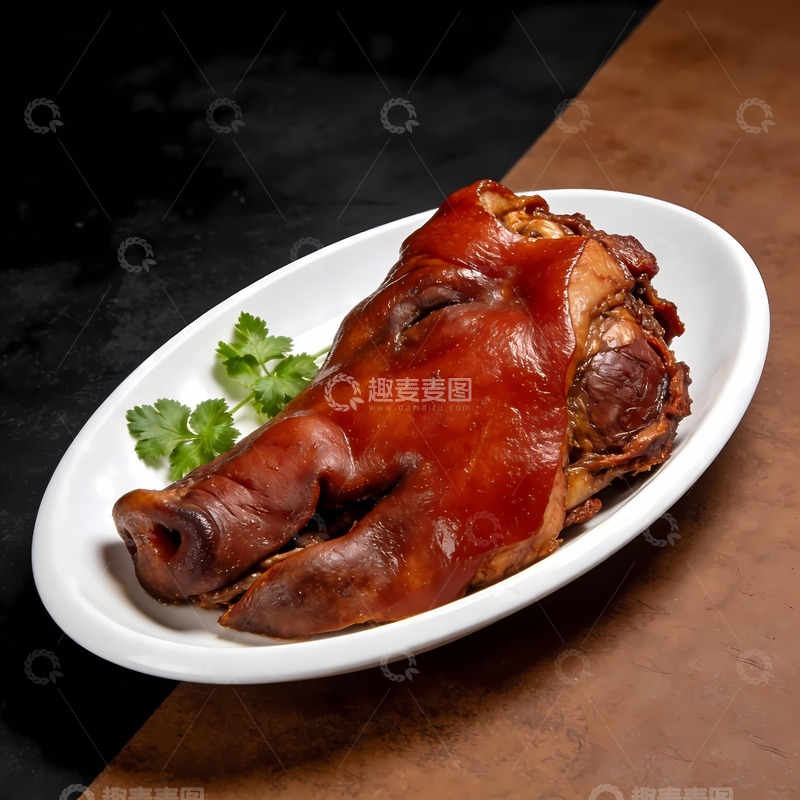 高清大图下载【趣麦麦图】一个卤猪头肉
