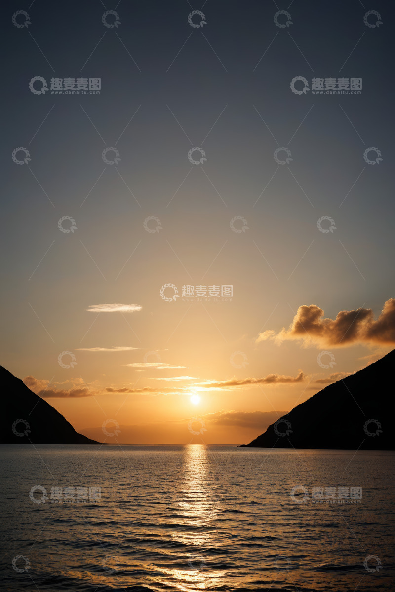 高清大图下载【趣麦麦图】海面日落自然风光景象