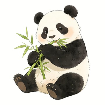 大熊猫正在吃竹子