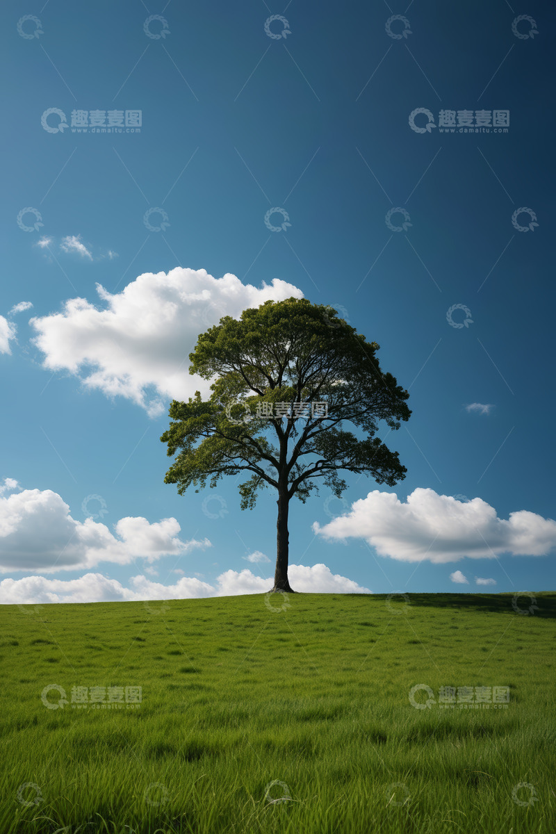 高清大图下载【趣麦麦图】草原上的独立树木