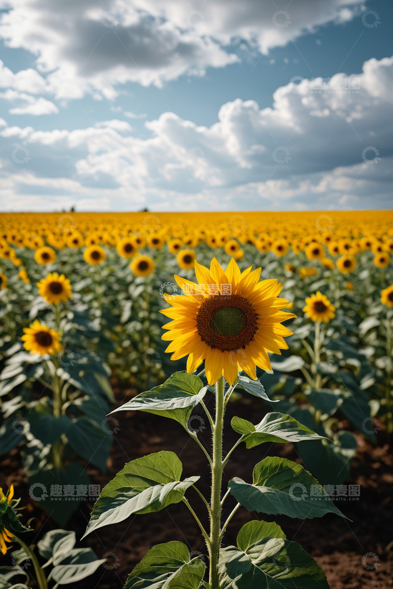 高清大图下载【趣麦麦图】向日葵田花卉风景
