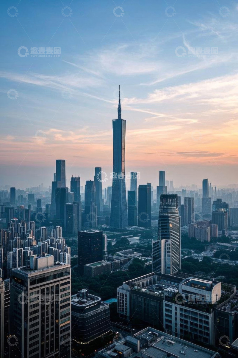 高清大图下载【趣麦麦图】广州城市高楼全景