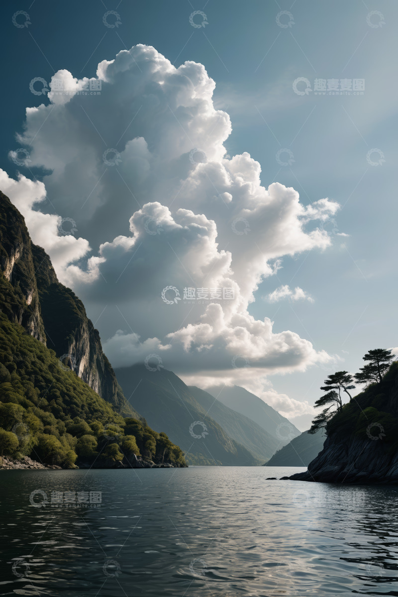 高清大图下载【趣麦麦图】山水间云海自然景观