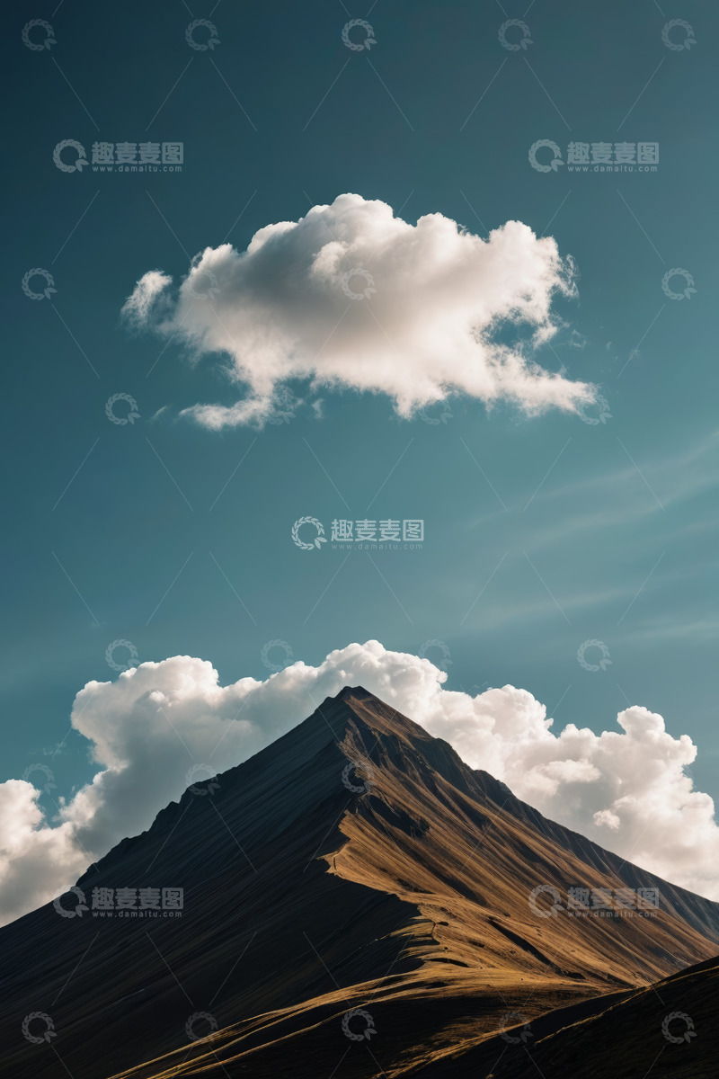 高清大图下载【趣麦麦图】高山与蓝天白云风景