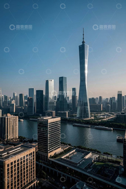 上海城市高楼俯瞰全景