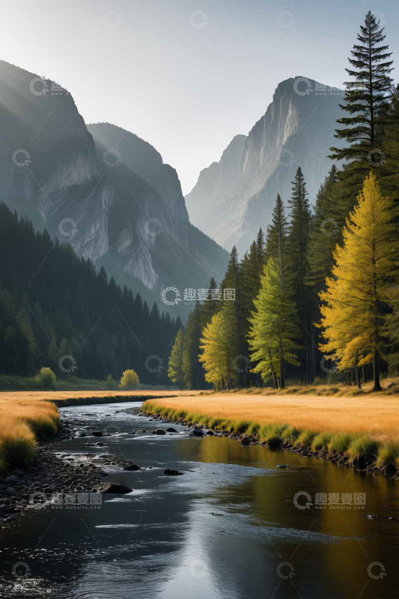 高清大图下载【趣麦麦图】山间河流森林自然风光
