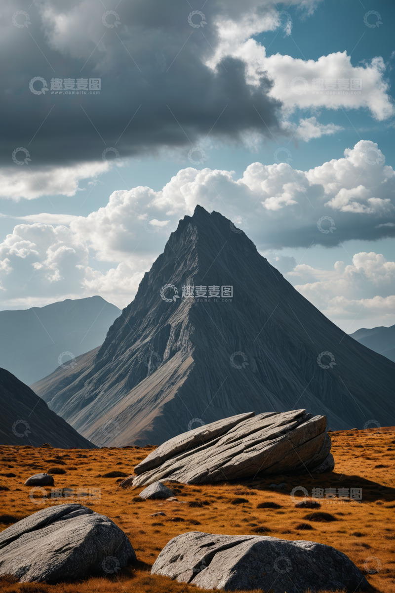 高清大图下载【趣麦麦图】高山与草原岩石自然景观