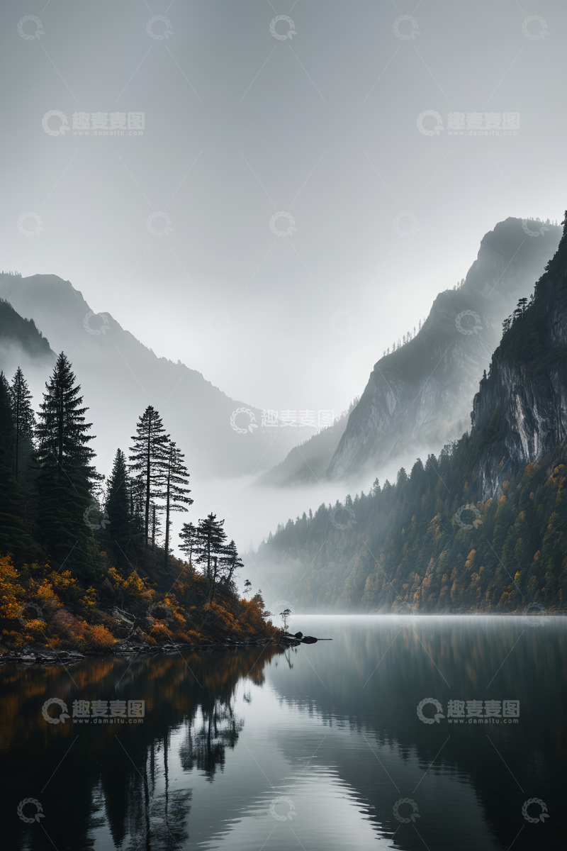 高清大图下载【趣麦麦图】山间湖泊自然风光