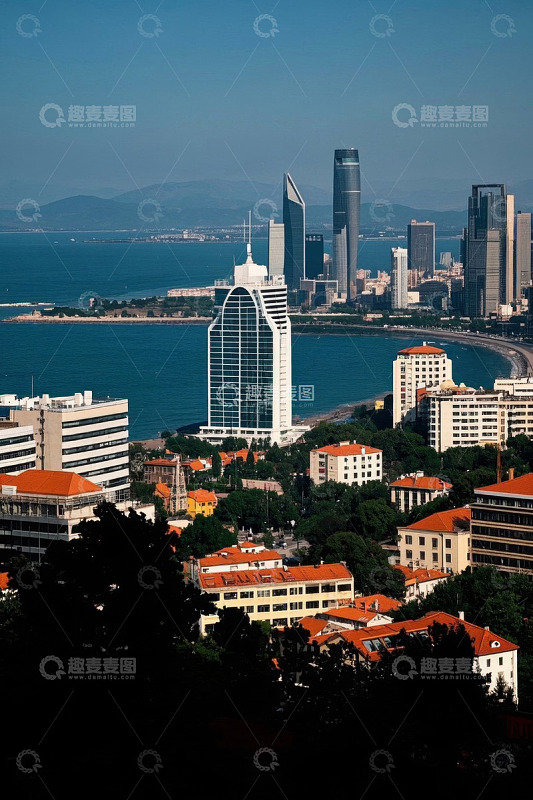 海滨城市现代建筑与传统建筑