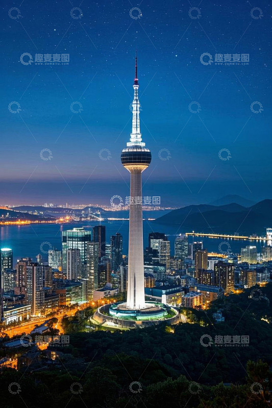 澳门电视塔城市夜景风光