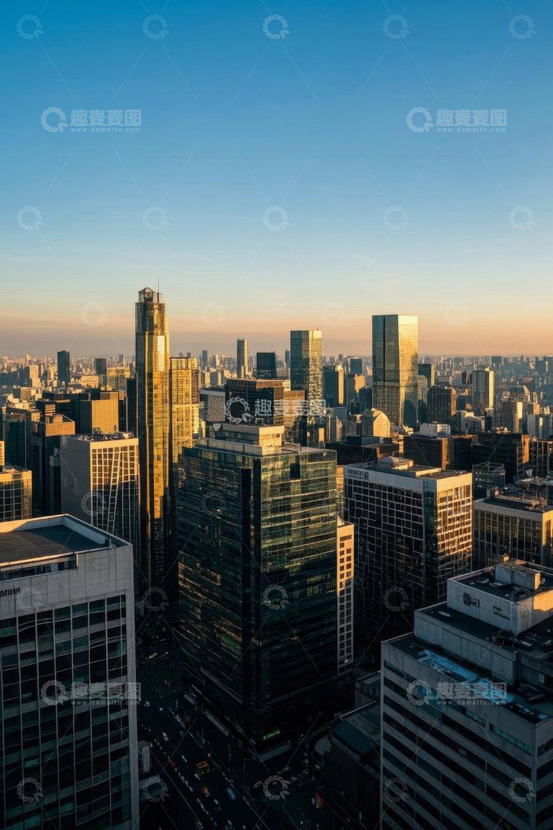 高清大图下载【趣麦麦图】城市高楼建筑群全景