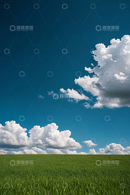 蓝天草地自然风景
