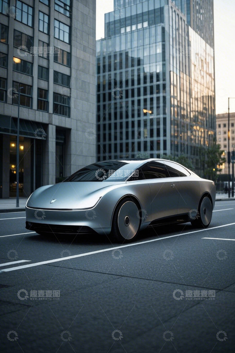 高清大图下载【趣麦麦图】城市街道上的概念汽车