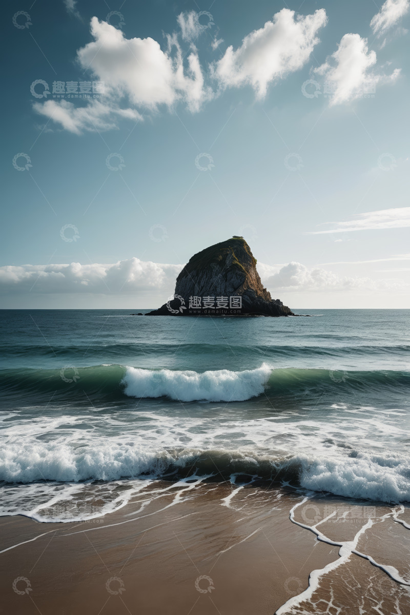 高清大图下载【趣麦麦图】海边礁石与海浪风景