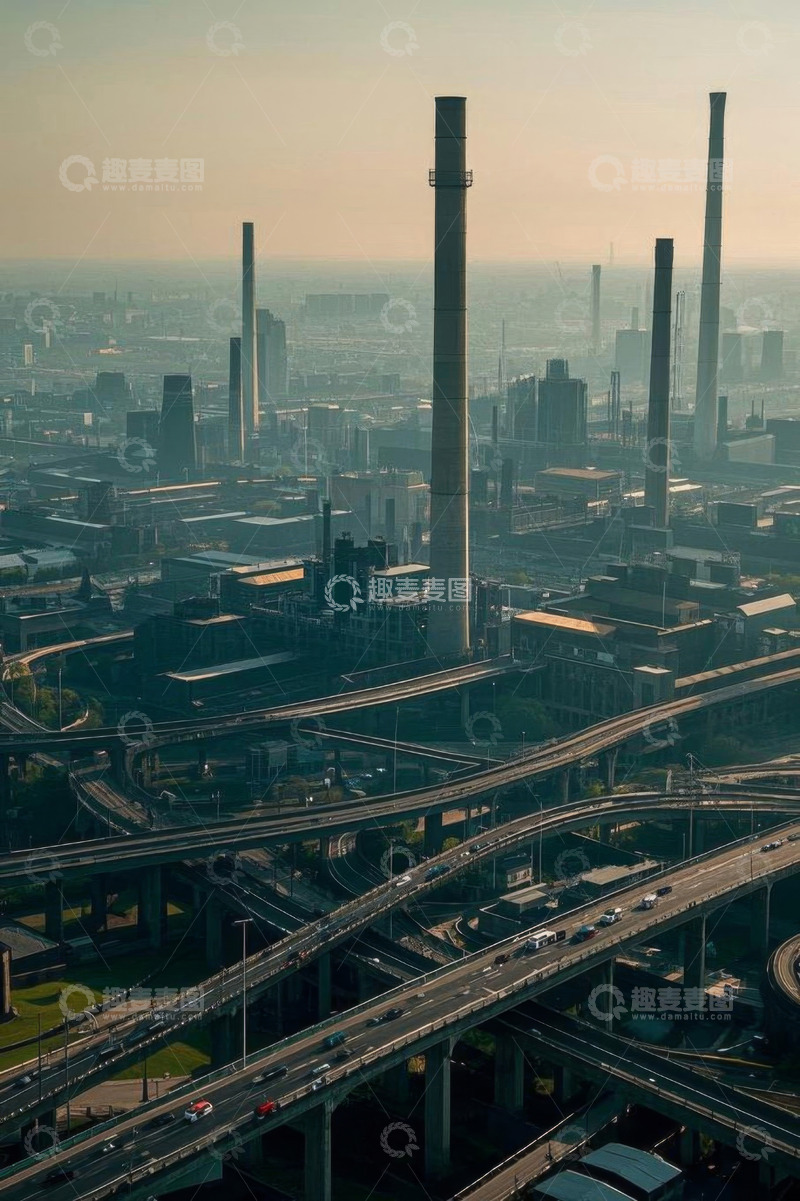 高清大图下载【趣麦麦图】工业区高架桥全景