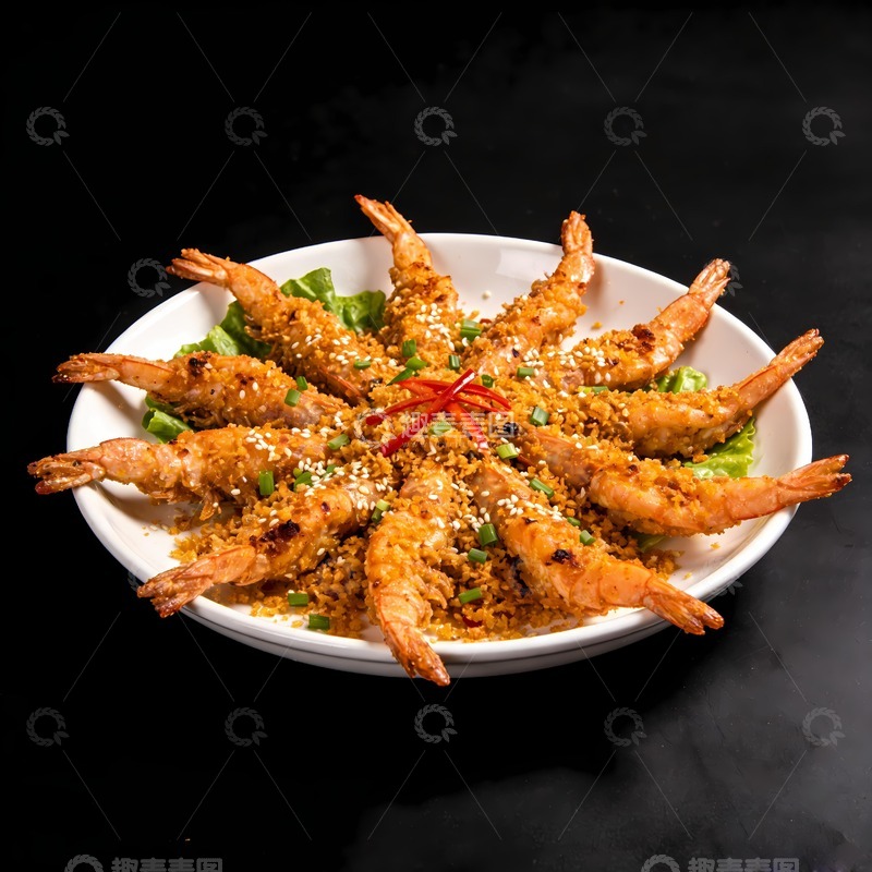 高清大图下载【趣麦麦图】一盘避风塘炒虾图片