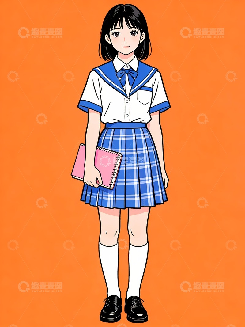 高清大图下载【趣麦麦图】一名拿着课本的学生