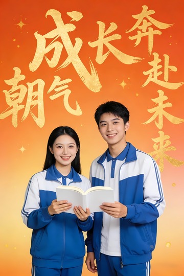 一对充满朝气的学生