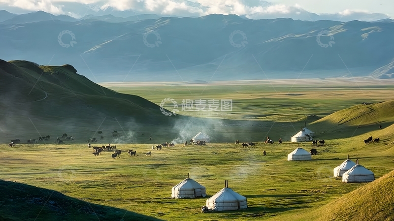 高清大图下载【趣麦麦图】草原蒙古包风光摄影