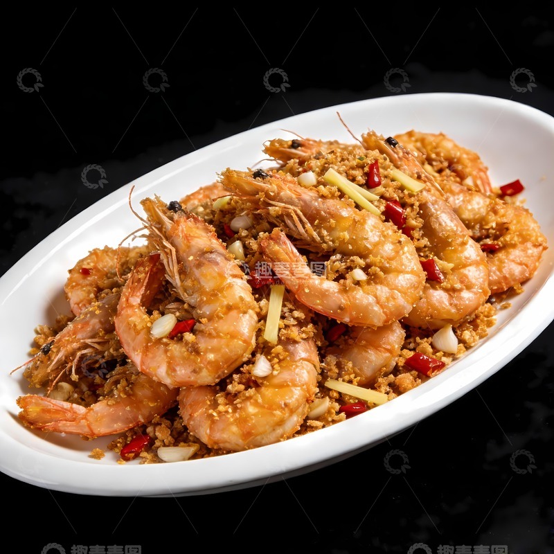 高清大图下载【趣麦麦图】避风塘炒虾摄影图片