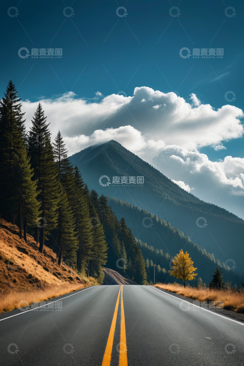 高清大图下载【趣麦麦图】山间公路自然风光