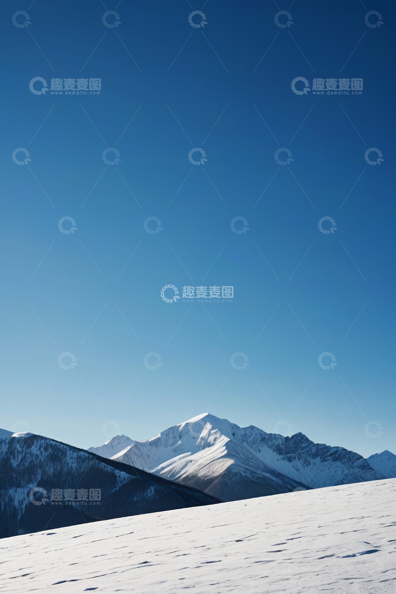 高清大图下载【趣麦麦图】雪山蓝天自然风光